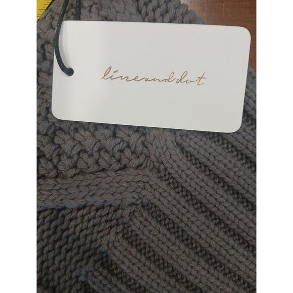 NWT $118 ANTHROPOLOGIE  LINE & DOT Charcoal GrayCable Knit Sweater Fringe Small - Picture 10 of 13